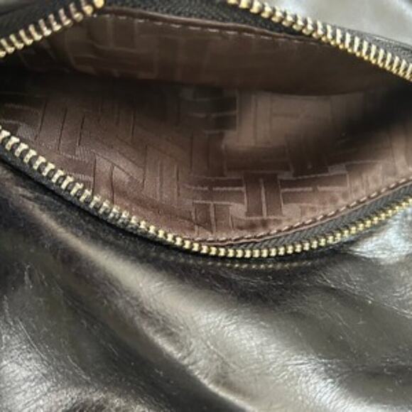 Cole Haan Black Leather Crossbody Shoulder Bag with Gold Hardware - Picture 6 of 12